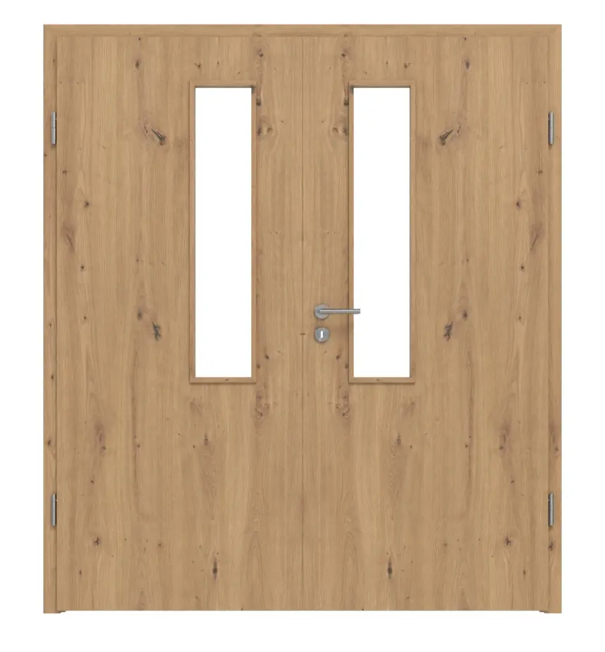 WESTAG drzwi dwuskrzydłowe Artis dąb Ei 793 Portalit CPL z przeszkleniem LA-18-21,5 z ościeżnicą