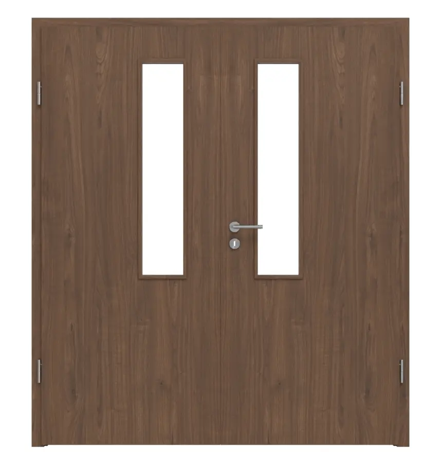 WESTAG drzwi dwuskrzydłowe orzech włoski Trentino NU 717 Portalit CPL z przeszkleniem LA-18-21,5 w tym ościeżnica