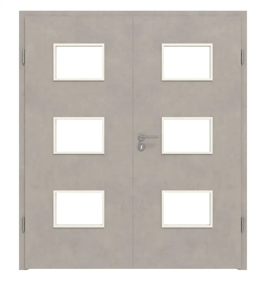 WESTAG drzwi dwuskrzydłowe Semento BN 434 Portalit CPL z przeszkleniem LA-3Q wraz z ościeżnicą