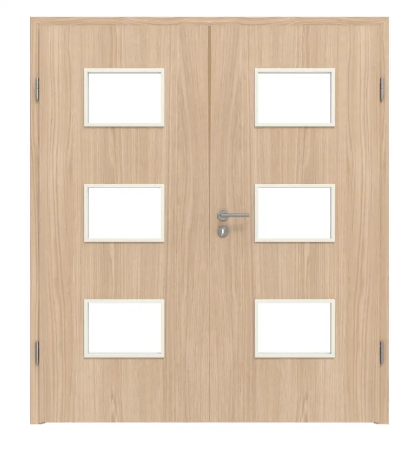 WESTAG drzwi dwuskrzydłowe dąb Eleganzia Ei 342 Portalit CPL z przeszkleniem LA-3Q wraz z ościeżnicą