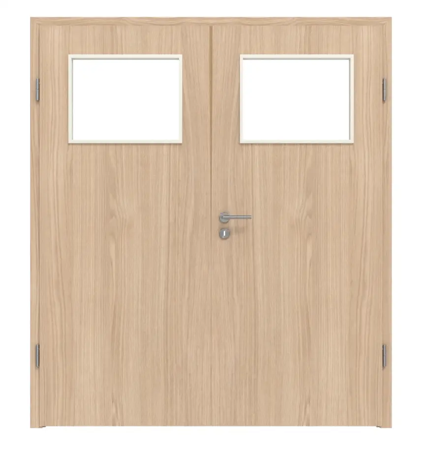 WESTAG drzwi dwuskrzydłowe dąb Eleganzia Ei 342 Portalit CPL z przeszkleniem LA-40 z ościeżnicą