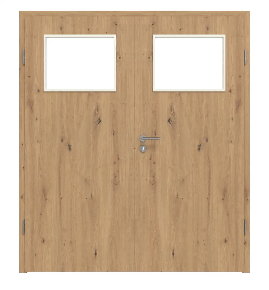 WESTAG drzwi dwuskrzydłowe Artis dąb Ei 793 Portalit CPL z przeszkleniem LA-40 wraz z ościeżnicą