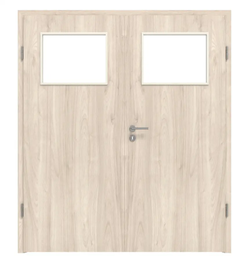 WESTAG drzwi dwuskrzydłowe orzech włoski Embla NU 324 Portalit CPL z przeszkleniem LA-40 wraz z ościeżnicą