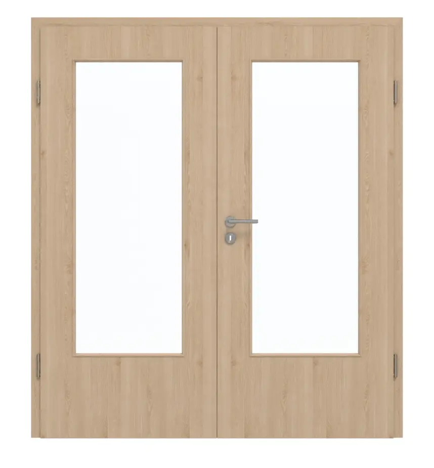 GARANT drzwi dwuskrzydłowe wraz z ościeżnicą Authentic Achat CePaL z przeszkleniem LA-DIN