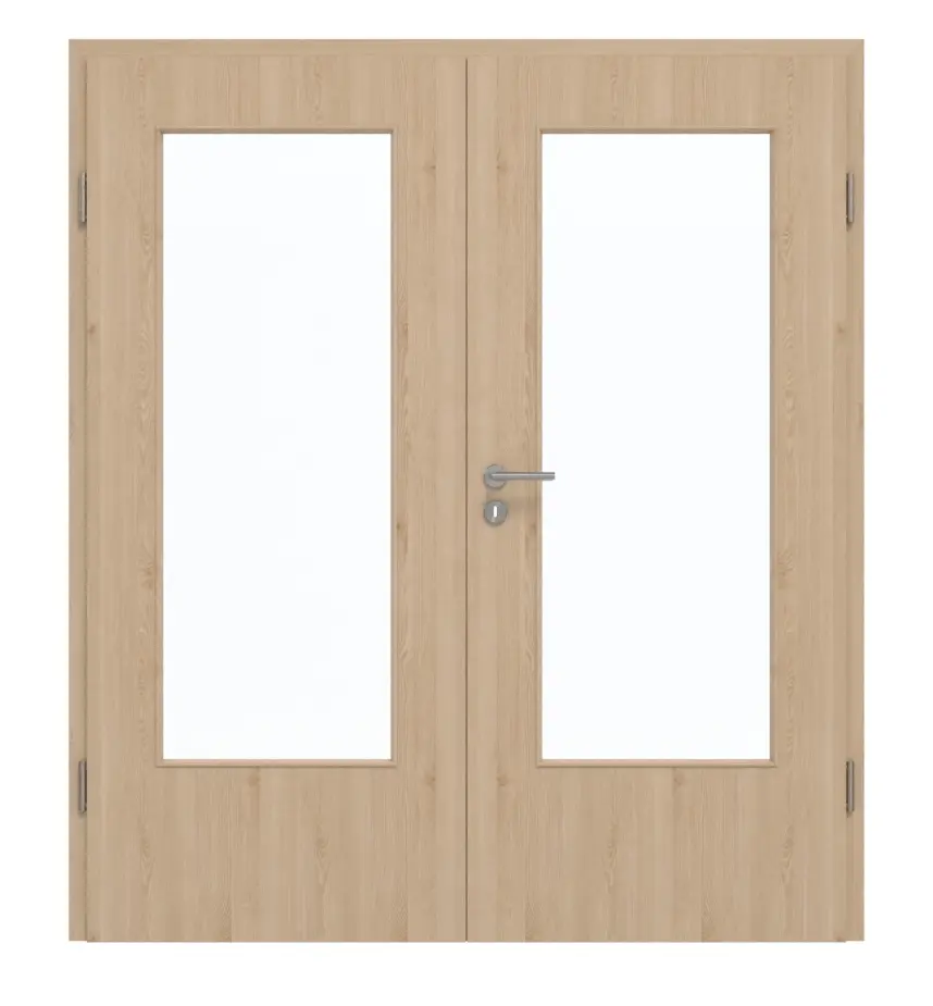 GARANT drzwi dwuskrzydłowe z ościeżnicą Authentic Achat GCK08 z przeszkleniem LA-DIN