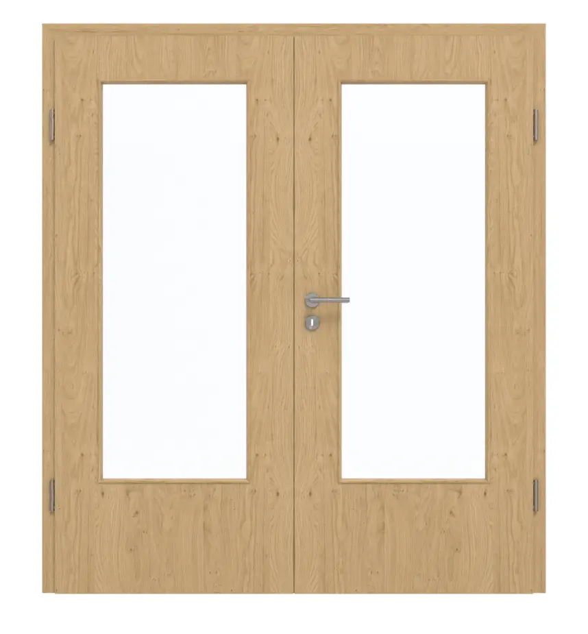 GARANT drzwi dwuskrzydłowe z ościeżnicą Authentic Asteiche CePaL z przeszkleniem LA-DIN