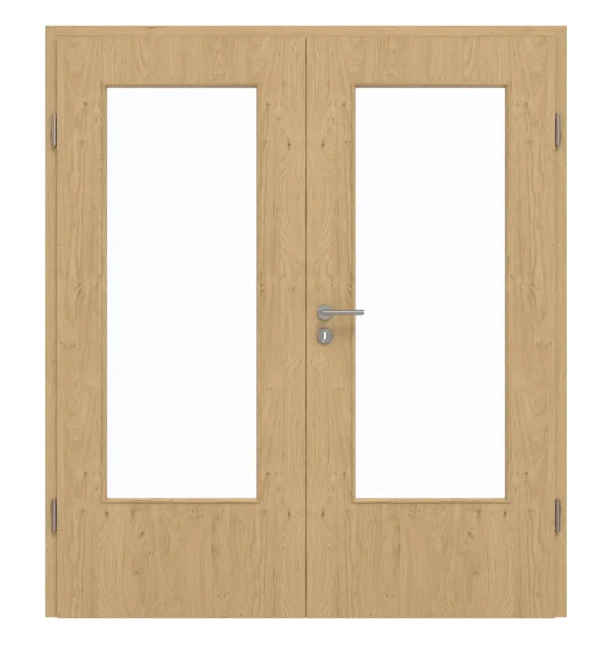 GARANT drzwi dwuskrzydłowe wraz z ościeżnicą Authentic Asteiche GCK08 z przeszkleniem LA-DIN