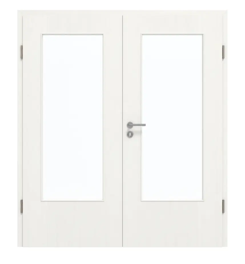 GARANT drzwi dwuskrzydłowe z ościeżnicą Authentic Bianco CePaL z przeszkleniem LA-DIN