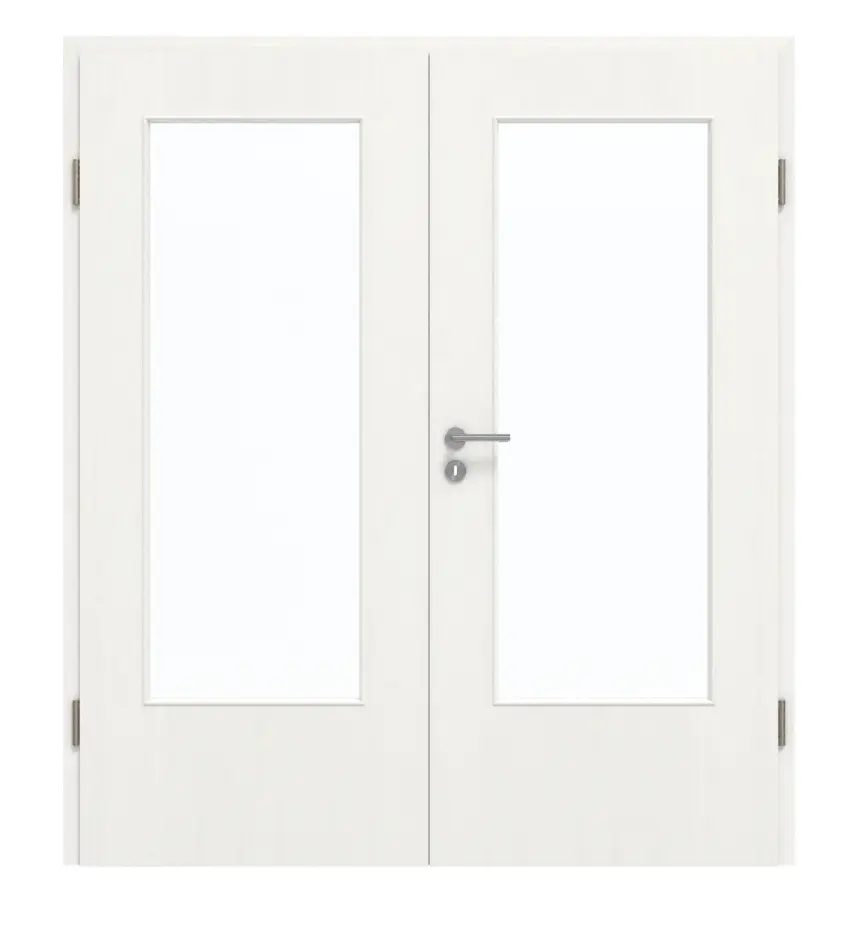 GARANT drzwi dwuskrzydłowe z ościeżnicą Authentic Bianco GCK08 z przeszkleniem LA-DIN