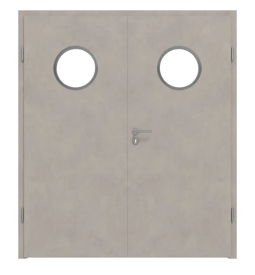 WESTAG drzwi dwuskrzydłowe Semento BN 434 Portalit CPL z przeszkleniem bulaj LA-KR 350 z ościeżnicą