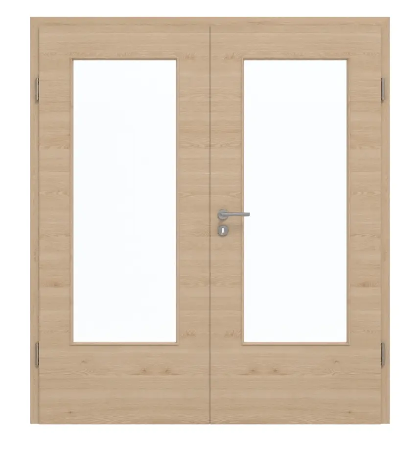 GARANT Drzwi podwójne wraz z ościeżnicą układ poprzeczny Authentic Achat CePaL z przeszkleniem LA-DIN