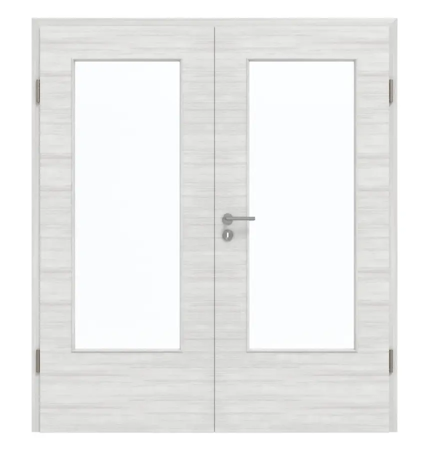 GARANT Drzwi dwuskrzydłowe z ościeżnicą Quer Authentic Grigio GCK08 z przeszkleniem LA-DIN