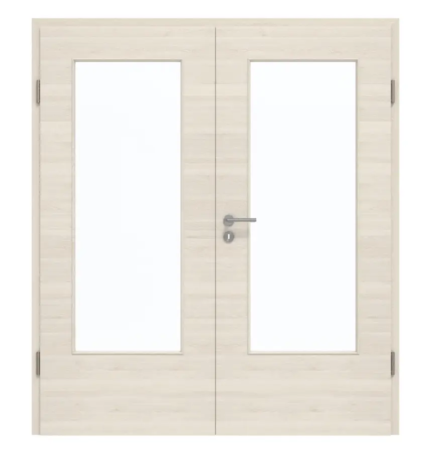 GARANT Drzwi dwuskrzydłowe z ościeżnicą Quer Authentic Perl GCK08 z przeszkleniem LA-DIN
