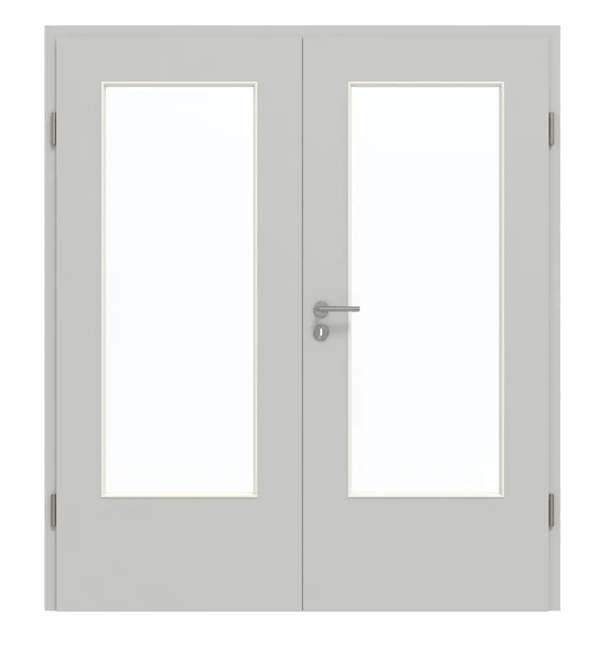 GARANT drzwi dwuskrzydłowe wraz z ościeżnicą D92-60 Dove Grey Resopal z przeszkleniem LA-DIN