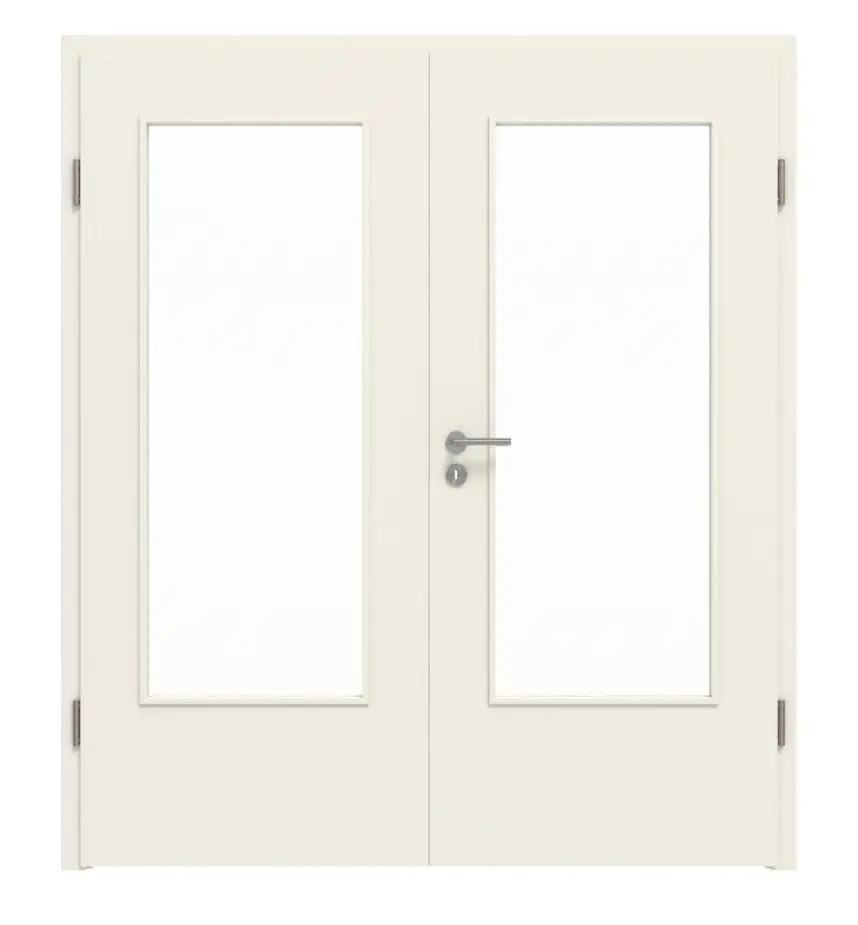 Widok frontowy - drzwi dwuskrzydłowe biel uni A 242 LA-DIN PortaLit z ościeżnicą - Westag