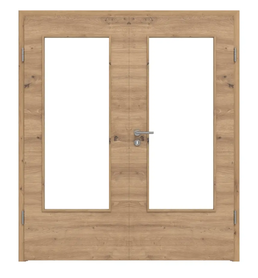 WESTAG drzwi 2-skrzydłowe Artis dąb Cross EiC 793 Portalit CPL z przeszkleniem LA-DIN z ościeżnicą