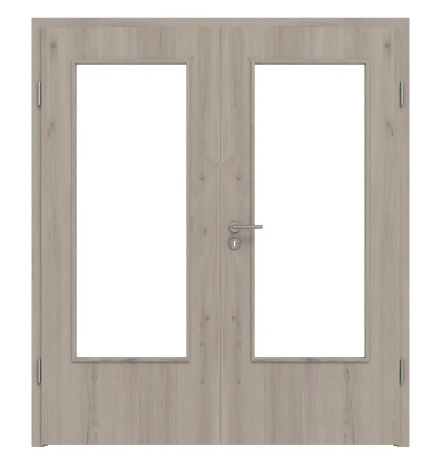 WESTAG drzwi dwuskrzydłowe Sala dąb Ei 443 Portalit CPL z przeszkleniem LA-DIN z ościeżnicą