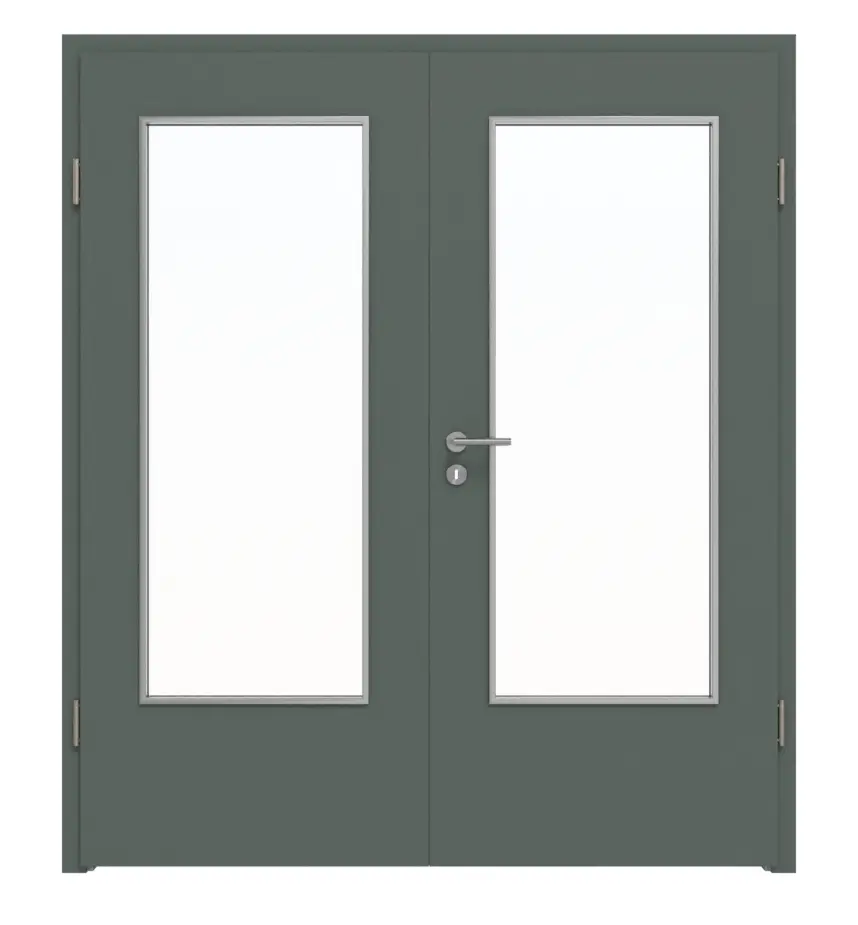 WESTAG drzwi dwuskrzydłowe Verde Comodoro FX 0750 FENIX NTM z wycięciem na szybę LA-DIN z ościeżnicą