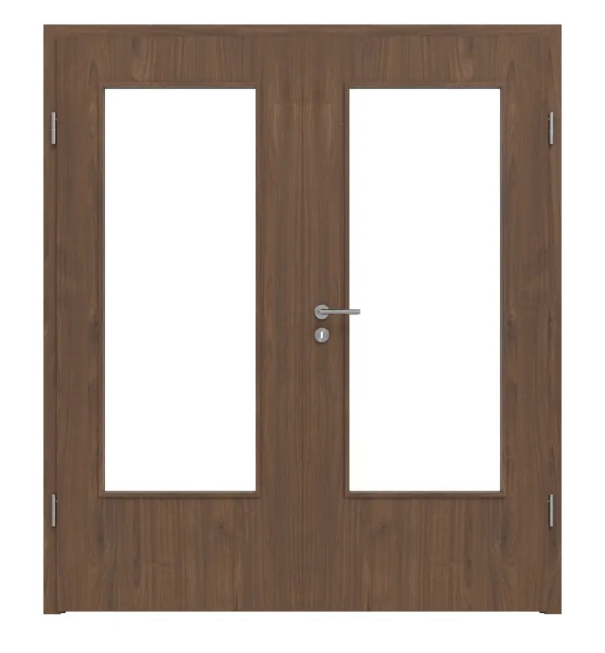 WESTAG drzwi 2-skrzydłowe orzech włoski Trentino NU 717 Portalit CPL z przeszkleniem LA-DIN z ościeżnicą