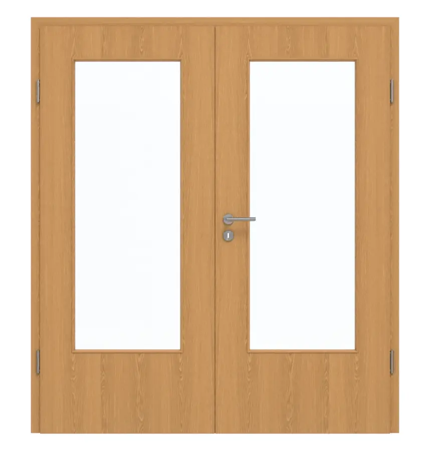 GARANT drzwi dwuskrzydłowe z ościeżnicą dąb Premium CePaL z przeszkleniem LA-DIN