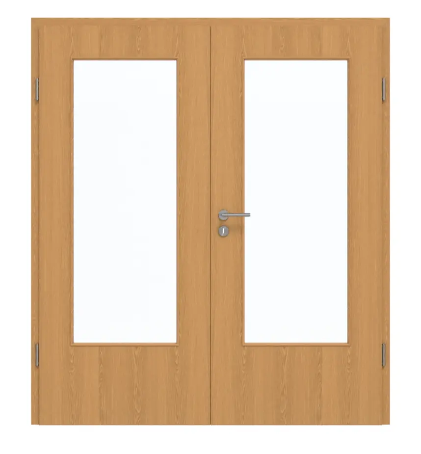 GARANT drzwi dwuskrzydłowe z ościeżnicą dąb premium GCK08 z przeszkleniem LA-DIN