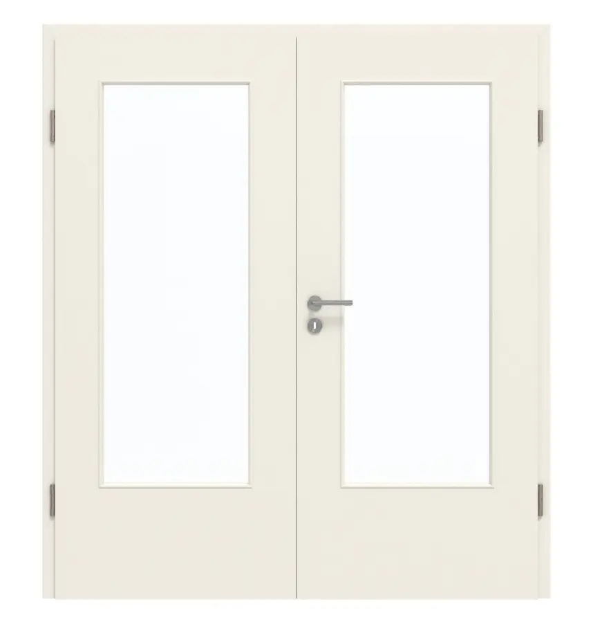 GARANT Drzwi podwójne inkl. ościeżnica Weißlack 9010 CePaL z przeszkleniem LA-DIN