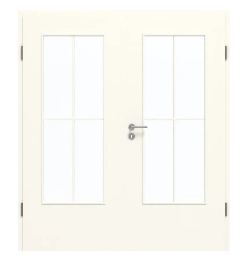 GARANT drzwi dwuskrzydłowe wraz z ościeżnicą 0105-60 Pearl White CePaL z przeszkleniem LA-DIN szpros SP0