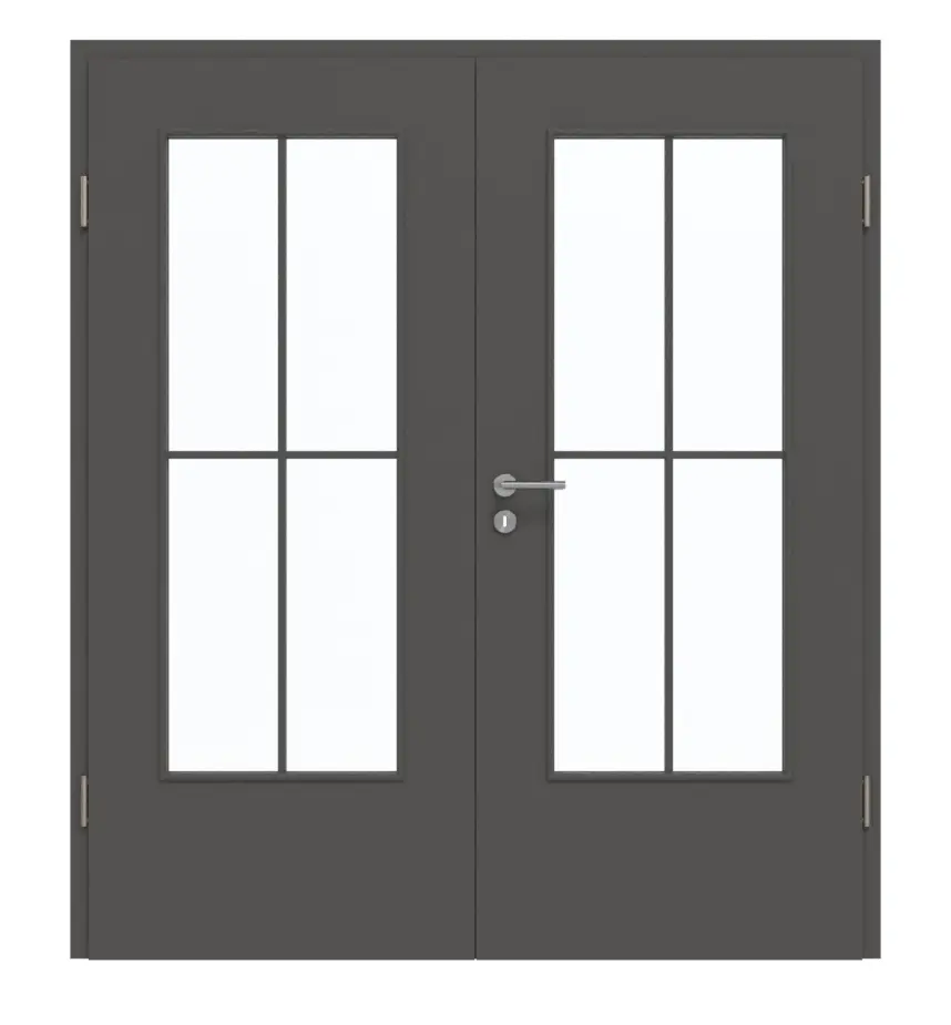 GARANT drzwi dwuskrzydłowe wraz z ościeżnicą 10622-60 Ebony CePaL z przeszkleniem LA-DIN Sprosse SP0