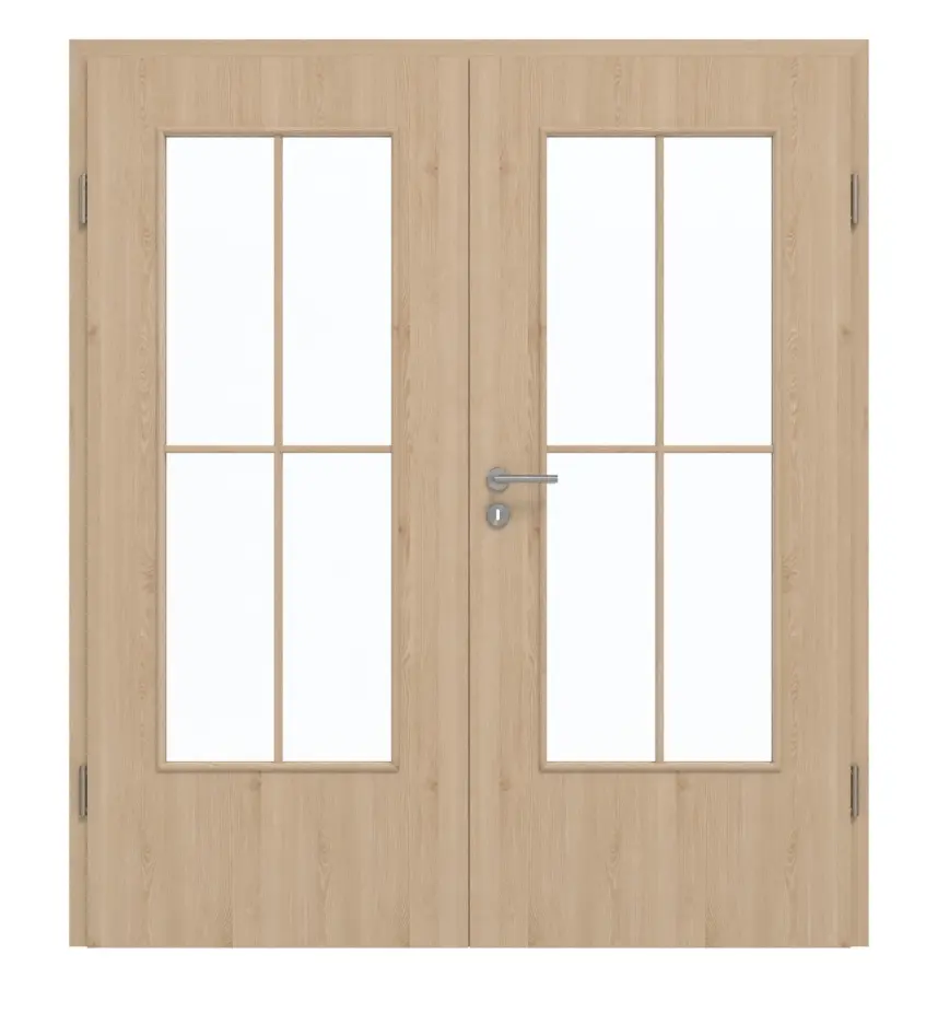 GARANT drzwi 2-skrzydłowe wraz z ościeżnicą Authentic Agat GCK08 z wycięciem na szybę LA-DIN szpros SP0