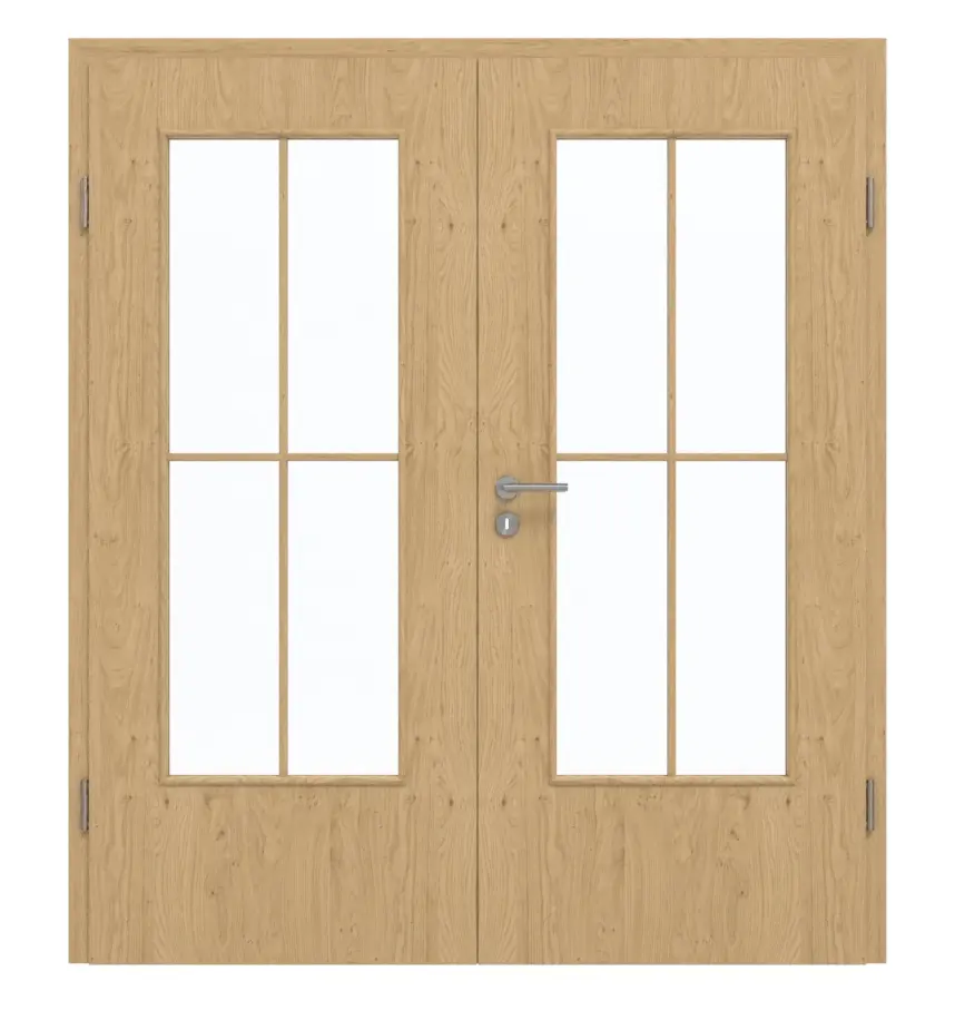 GARANT drzwi dwuskrzydłowe wraz z ościeżnicą Authentic Asteiche CePaL z przeszkleniem LA-DIN Sprosse SP0