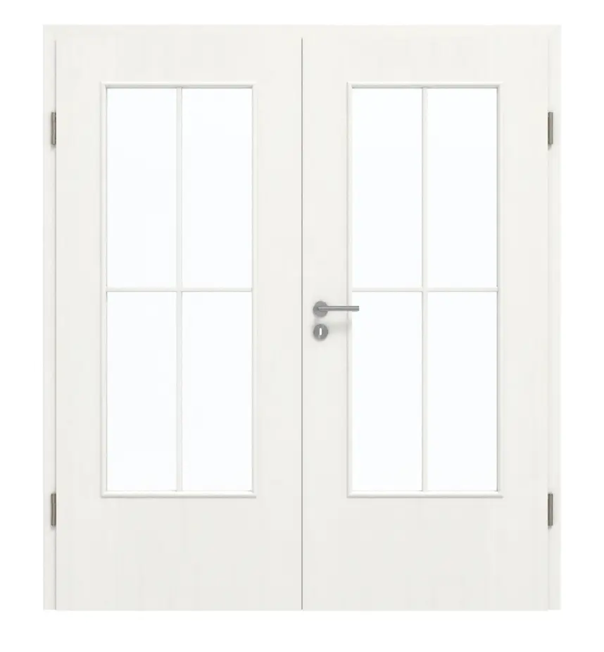 GARANT drzwi dwuskrzydłowe z ościeżnicą Authentic Bianco CePaL z przeszkleniem LA-DIN szpros SP0
