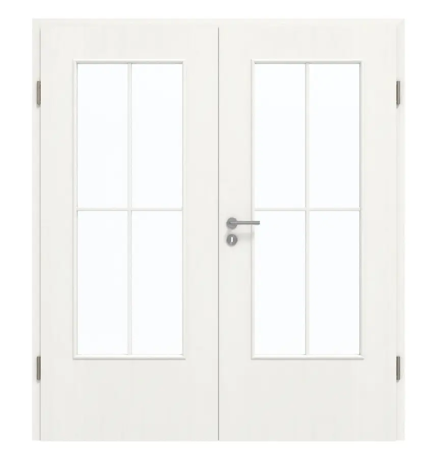 GARANT Drzwi podwójne wraz z ościeżnicą Authentic Bianco GCK08 z przeszkleniem LA-DIN słupek SP0