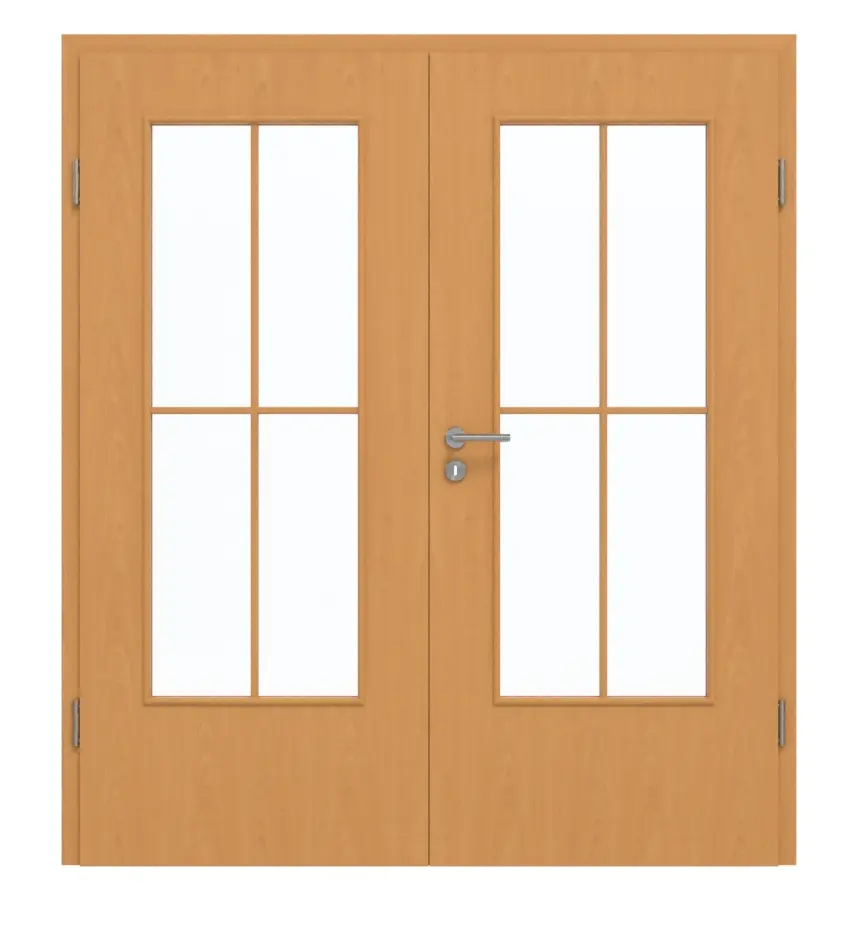 GARANT Drzwi podwójne wraz z ościeżnicą buk ekskluzywny CePaL z przeszkleniem LA-DIN szpros SP0