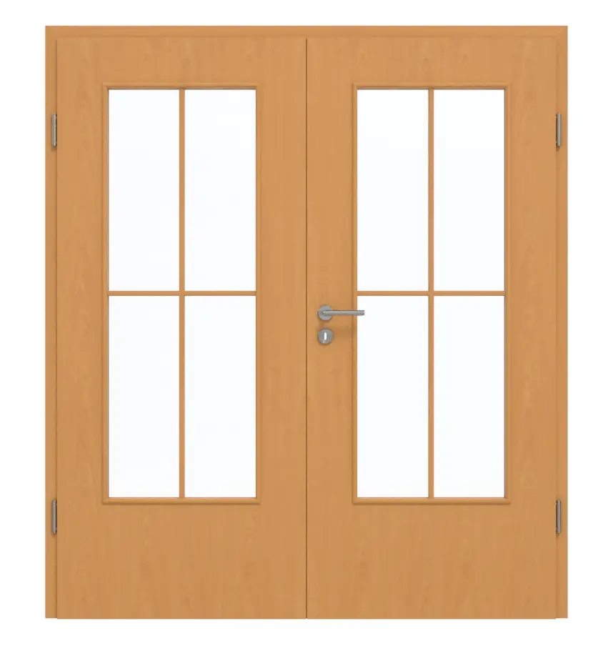 GARANT Drzwi podwójne wraz z ościeżnicą buk ekskluzywny GCK08 z przeszkleniem LA-DIN szpros SP0