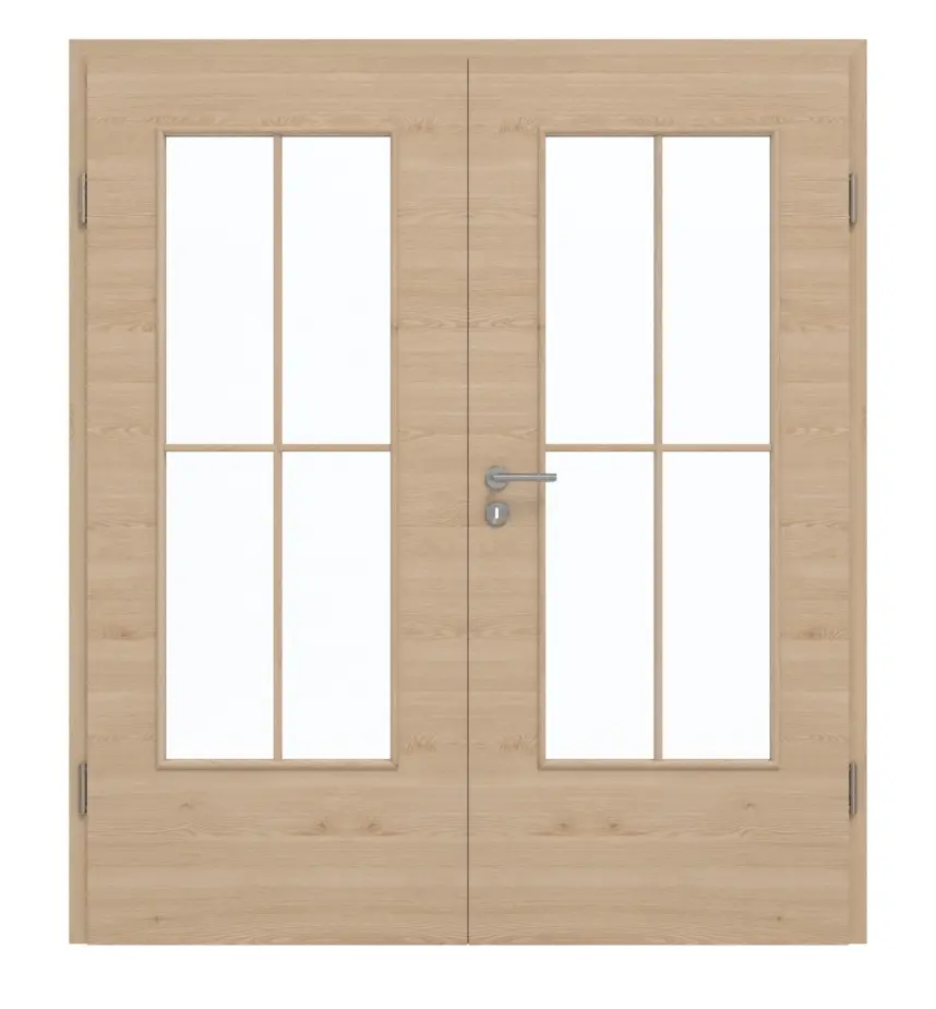 GARANT Drzwi podwójne wraz z ościeżnicą Quer Authentic Achat GCK08 z przeszkleniem LA-DIN szprosy SP0