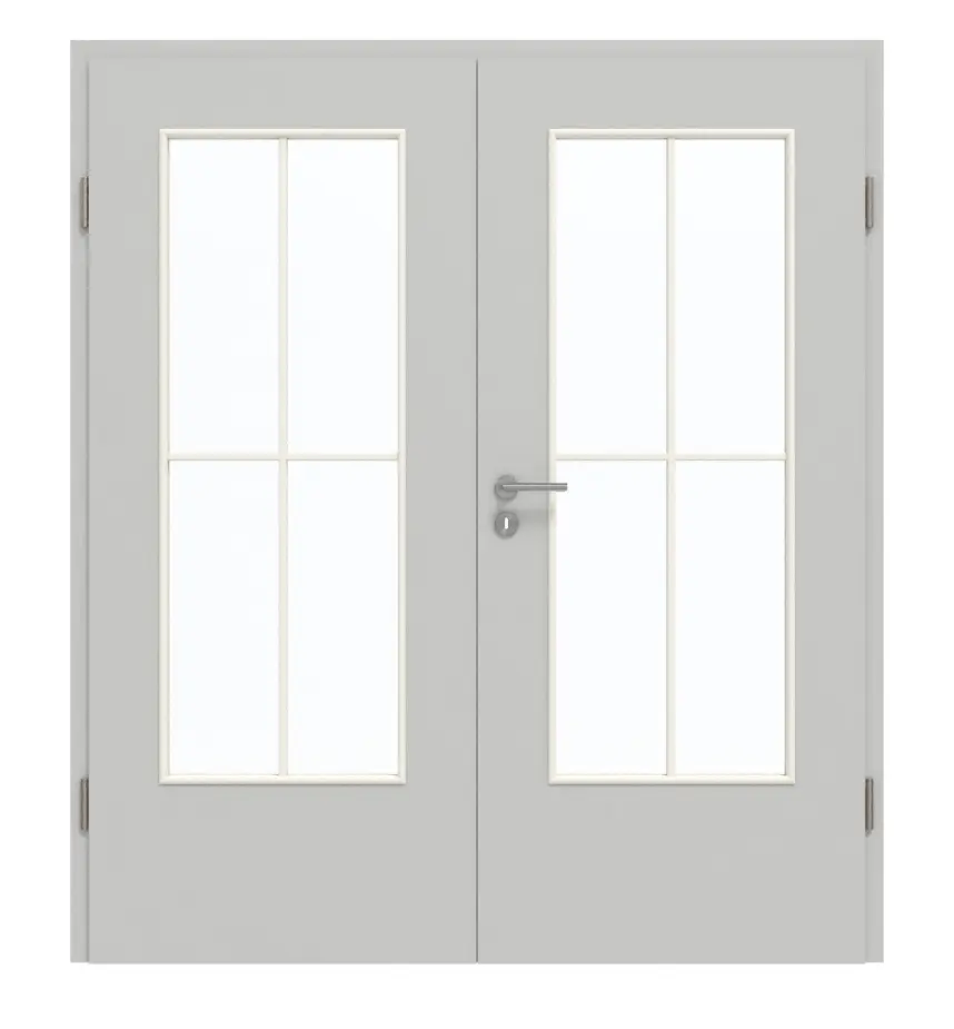 GARANT Drzwi podwójne wraz z ościeżnicą D92-60 Dove Grey Resopal z przeszkleniem LA-DIN szprosy SP0