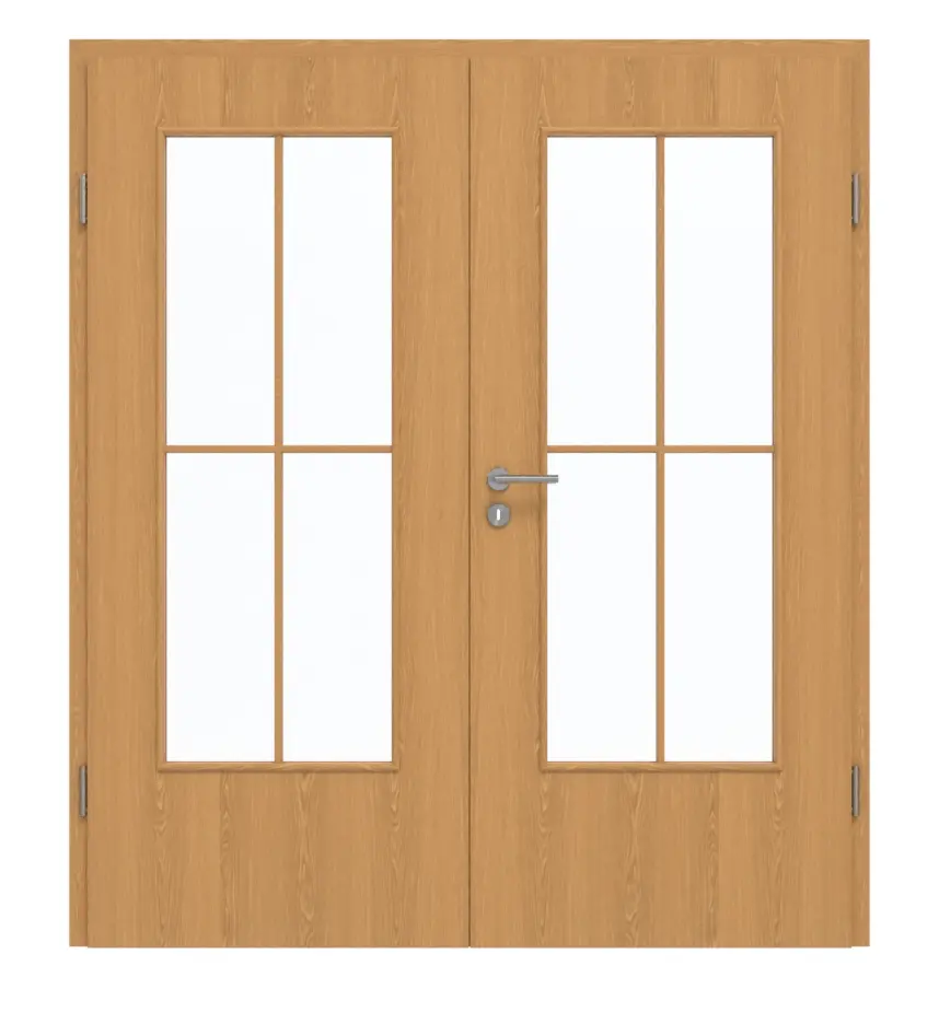 GARANT Drzwi podwójne wraz z ościeżnicą Dąb Premium GCK08 z przeszkleniem LA-DIN szpros SP0