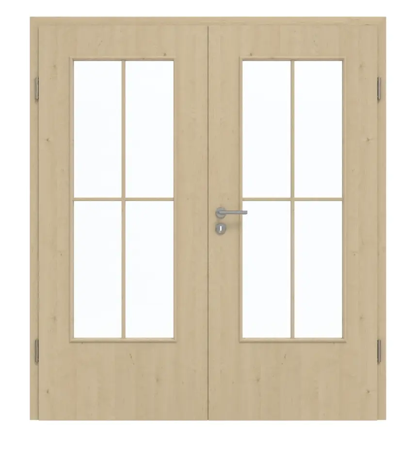 GARANT drzwi dwuskrzydłowe wraz z ościeżnicą Natura Ahorn CePaL z przeszkleniem LA-DIN Sprosse SP0