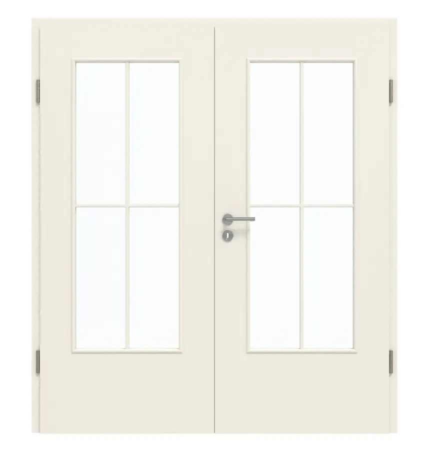 GARANT Drzwi podwójne wraz z ościeżnicą Biały lakier 9010 GHK08 z przeszkleniem LA-DIN szpros SP0