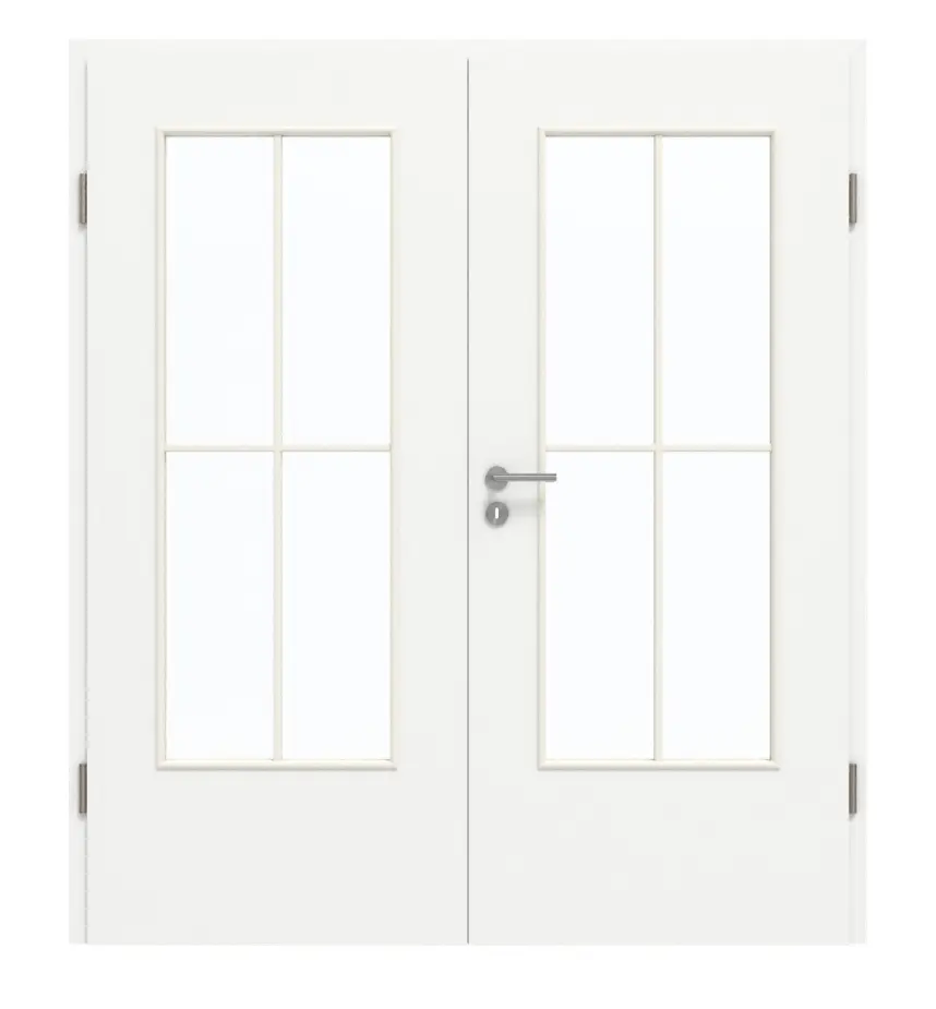 GARANT drzwi dwuskrzydłowe z ościeżnicą U11209SD szarotka GHK08 z przeszkleniem LA-DIN szprosem SP0