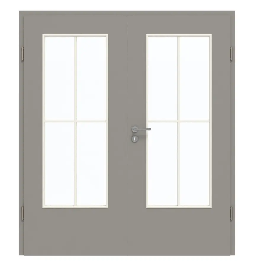 GARANT Drzwi podwójne wraz z ościeżnicą U12115SD Platynowy szary GHK08 z przeszkleniem LA-DIN Słupek SP0
