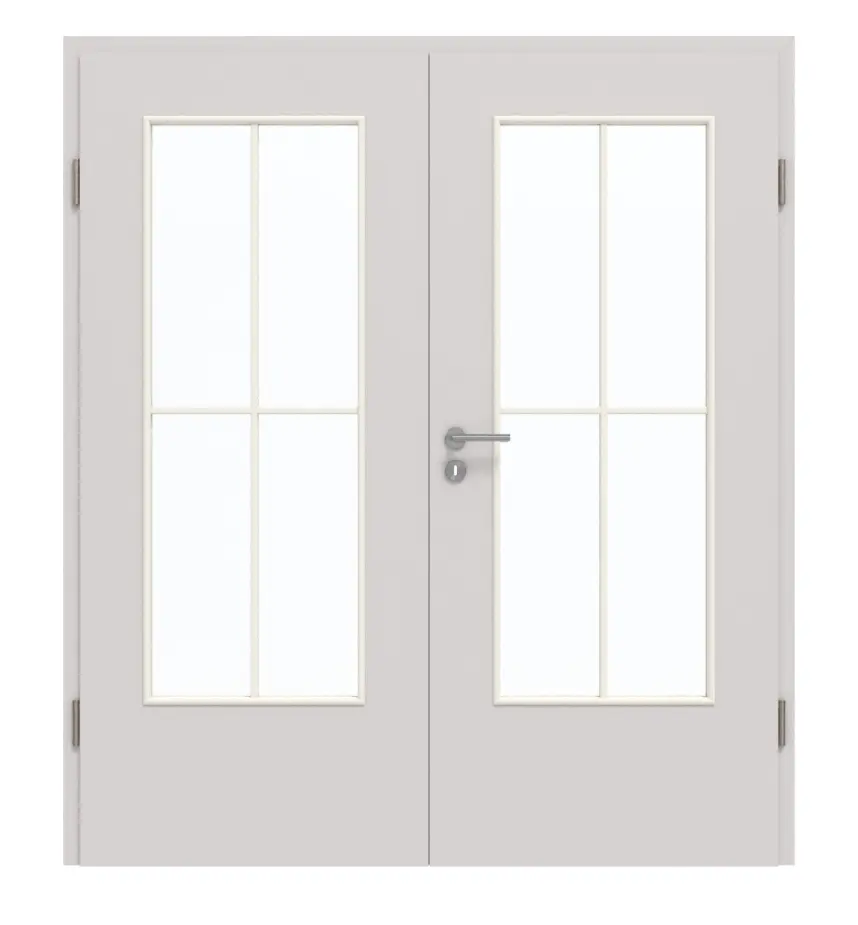 GARANT Drzwi podwójne wraz z ościeżnicą U12188SD jasnoszary GHK08 z przeszkleniem LA-DIN szpros SP0