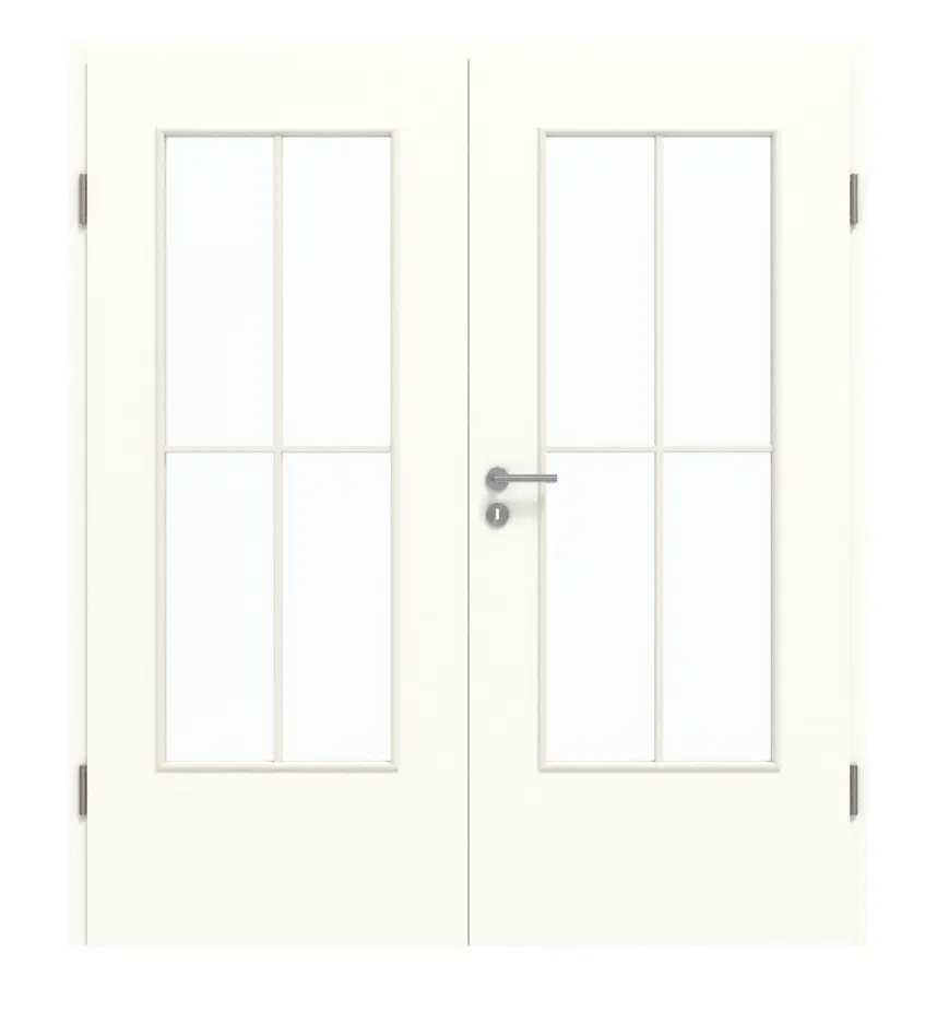 GARANT drzwi dwuskrzydłowe z ościeżnicą W1000ST9 Premium biały GHK08 z przeszkleniem LA-DIN szprosa SP0