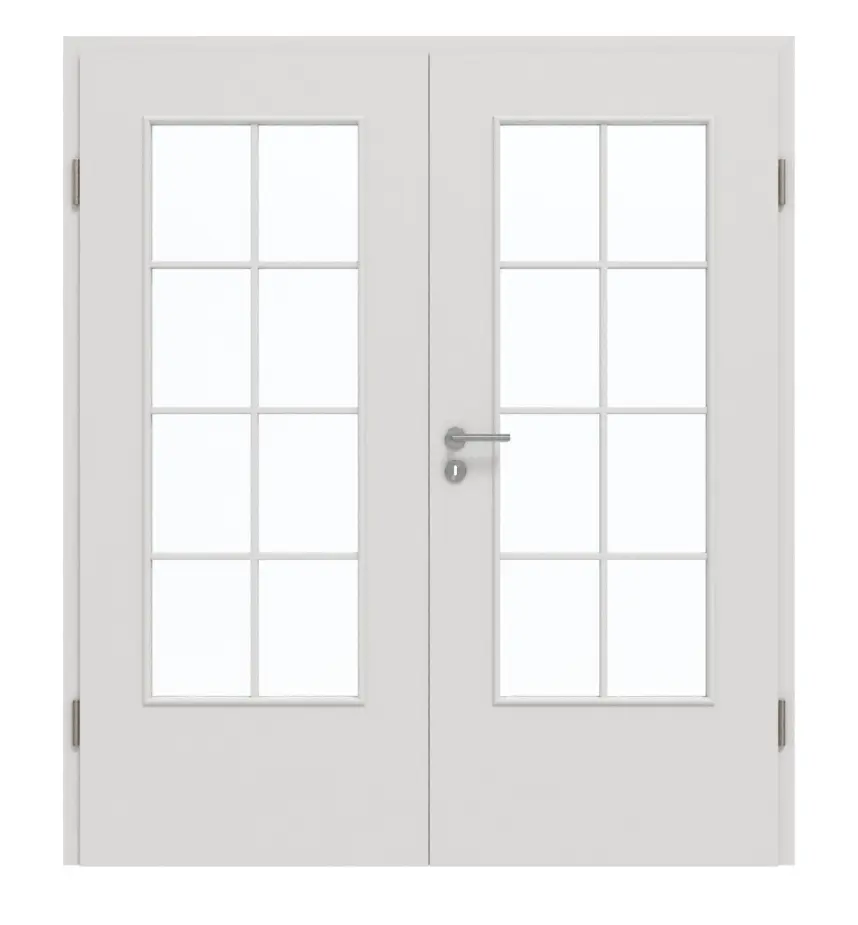 GARANT drzwi dwuskrzydłowe wraz z ościeżnicą 0160-60 Silver Grey CePaL z przeszkleniem LA-DIN Sprosse SP1