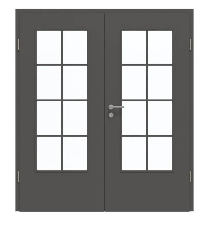 GARANT drzwi dwuskrzydłowe wraz z ościeżnicą 10622-60 Ebony CePaL z przeszkleniem LA-DIN Sprosse SP1