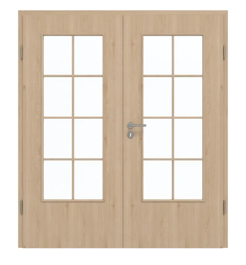 GARANT drzwi dwuskrzydłowe wraz z ościeżnicą Authentic Achat GCK08 z przeszkleniem LA-DIN Sprosse SP1