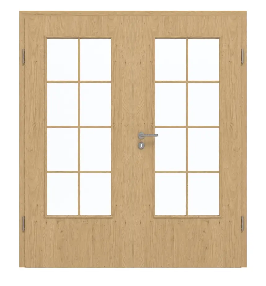 GARANT drzwi dwuskrzydłowe wraz z ościeżnicą Authentic Asteiche CePaL z przeszkleniem LA-DIN Sprosse SP1