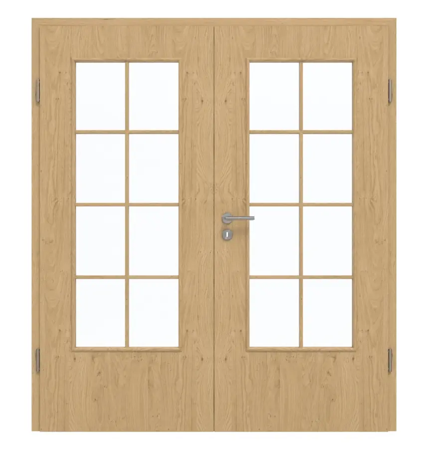 GARANT drzwi dwuskrzydłowe wraz z ościeżnicą Authentic Asteiche GCK08 z przeszkleniem LA-DIN Sprosse SP1