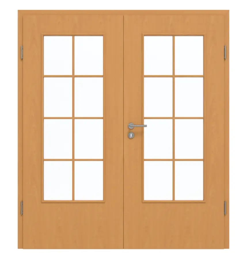 GARANT drzwi dwuskrzydłowe wraz z ościeżnicą buk ekskluzywny CePaL z przeszkleniem LA-DIN szpros SP1