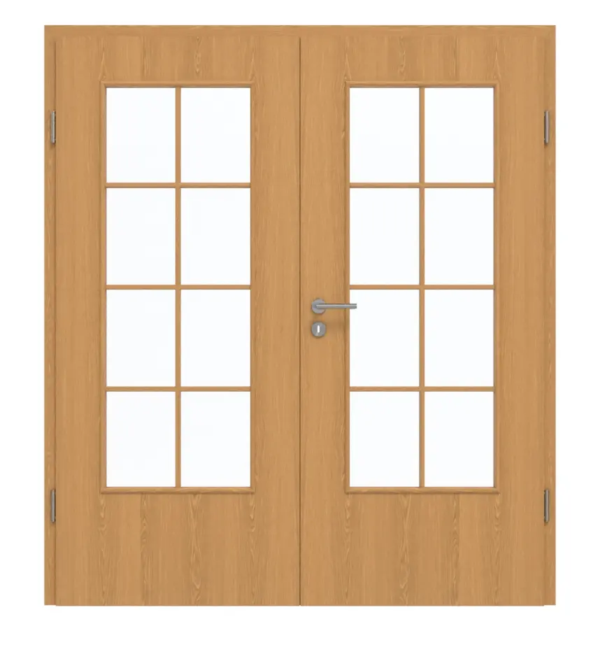 GARANT Drzwi podwójne wraz z ościeżnicą dąb Premium GCK08 z przeszkleniem LA-DIN szpros SP1